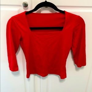 Red crop top
